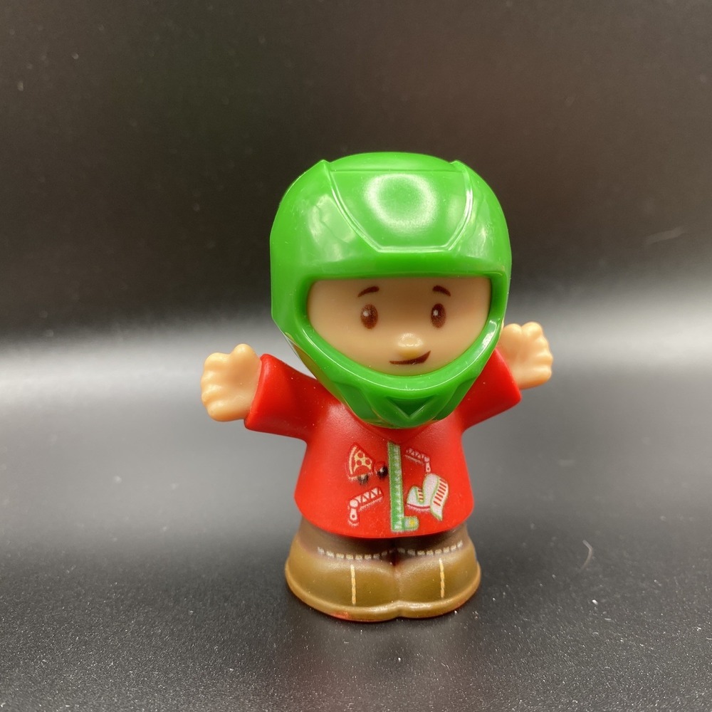 Fisher Price Little People Pizza Delivery Driver Bike Helmet Race Car